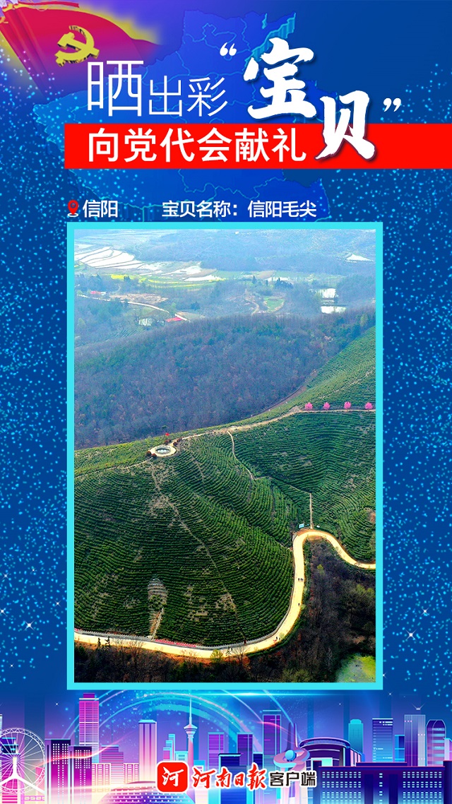 海報 | 曬出彩“寶貝” 向黨代會獻(xiàn)禮 信陽“寶貝”茶、油、稻