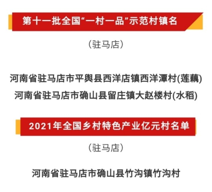 全國名單！駐馬店這些村鎮(zhèn)上榜