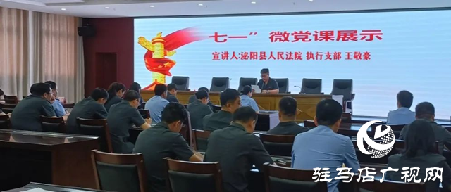 泌陽縣人民法院舉行迎&ldquo;七一&rdquo;微黨課我來講活動