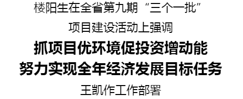 全省第九期“三個一批”項目建設活動舉行