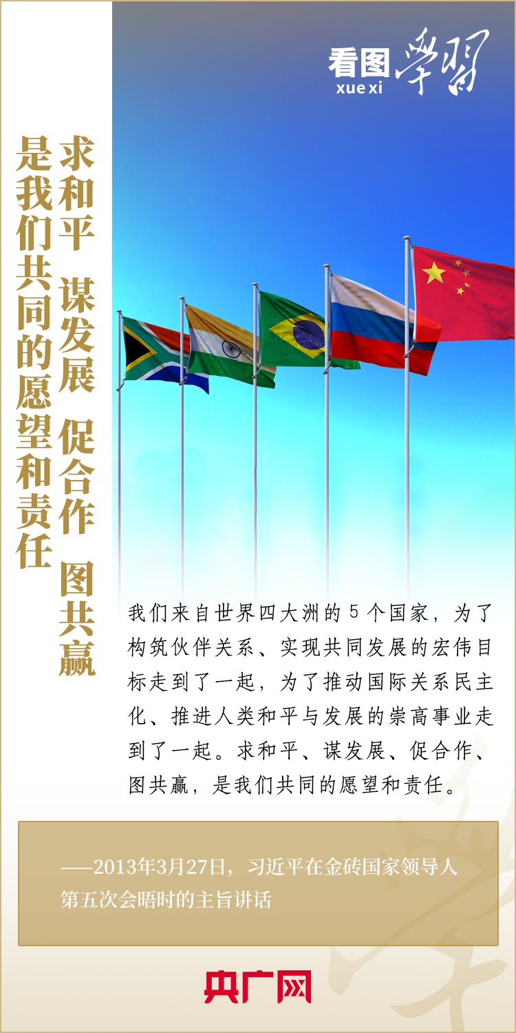 看圖學(xué)習(xí) | 金磚國家是守望相助的大家庭、合作共贏的好伙伴