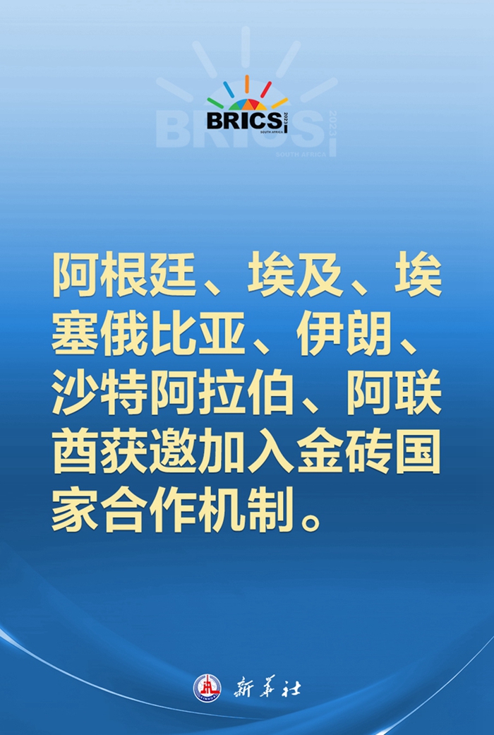 阿根廷、埃及、埃塞俄比亞、伊朗、沙特阿拉伯、阿聯(lián)酋獲邀加入金磚國家合作機制