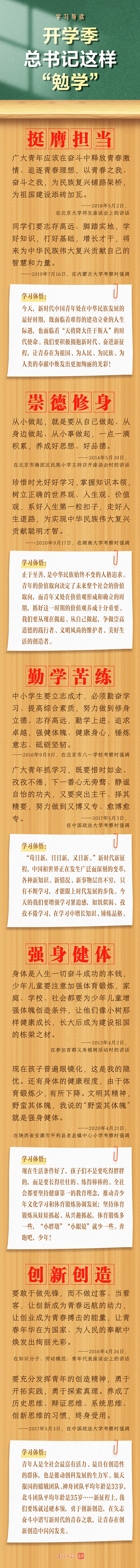 學(xué)習(xí)導(dǎo)讀 | 開學(xué)季,總書記這樣“勉學(xué)”