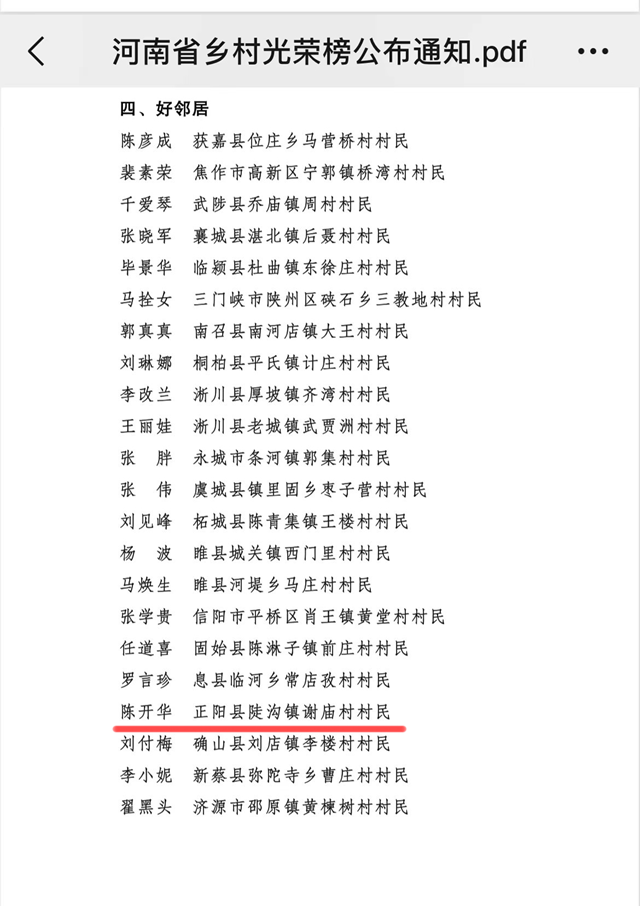 正陽(yáng)縣有位&ldquo;好鄰居&rdquo;榮登河南省&ldquo;鄉(xiāng)村光榮榜&rdquo;