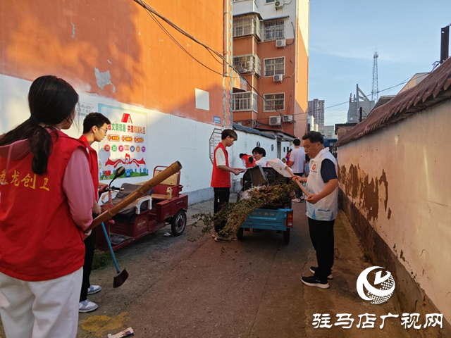 確山縣盤(pán)龍街道生產(chǎn)街社區(qū)開(kāi)展精致清掃志愿服務(wù)活動(dòng)