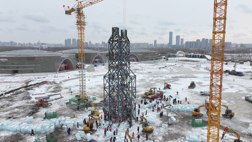 哈爾濱冰雪大世界冰建施工啟動
