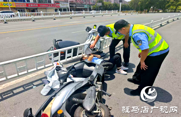 巡邏途中遇傷者,平輿巡防隊員高溫下筑起安全屏障