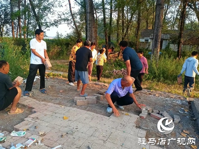 新蔡縣韓集鎮(zhèn)：廢舊磚塊變身鋪路石 村民合力共建幸福路