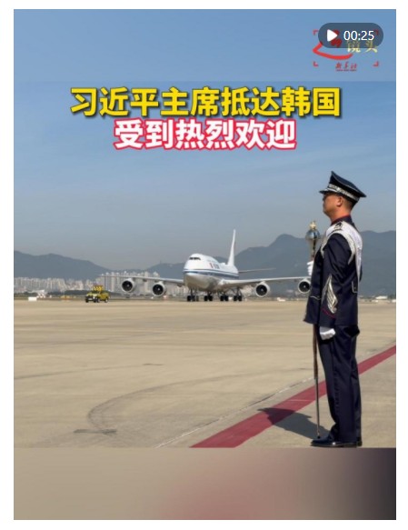 近鏡頭｜習(xí)近平抵達韓國受到熱烈歡迎