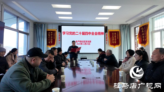 確山縣盤龍街道生產(chǎn)街社區(qū)深入學習黨的二十屆四中全會精神