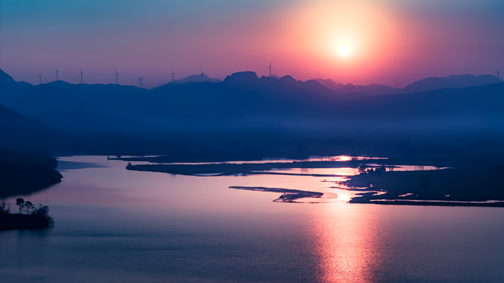 縣區(qū)動態(tài)|湖鏡映霞彩 落日醉余暉