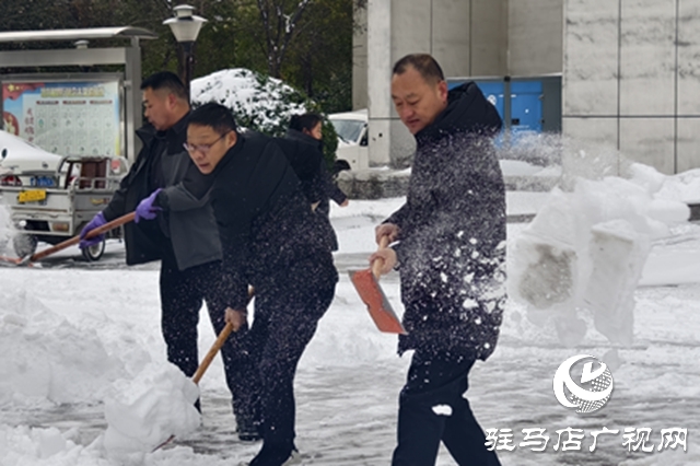 駐馬店廣播電視臺:聞雪而動(dòng)顯擔(dān)當(dāng) 清掃冰雪暖驛城