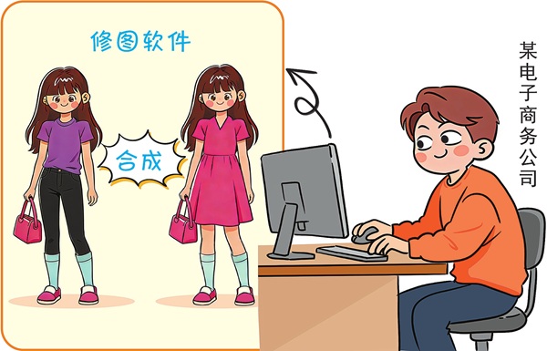 擅自將服裝圖片合成到網(wǎng)紅博主肖像上用作商品宣傳