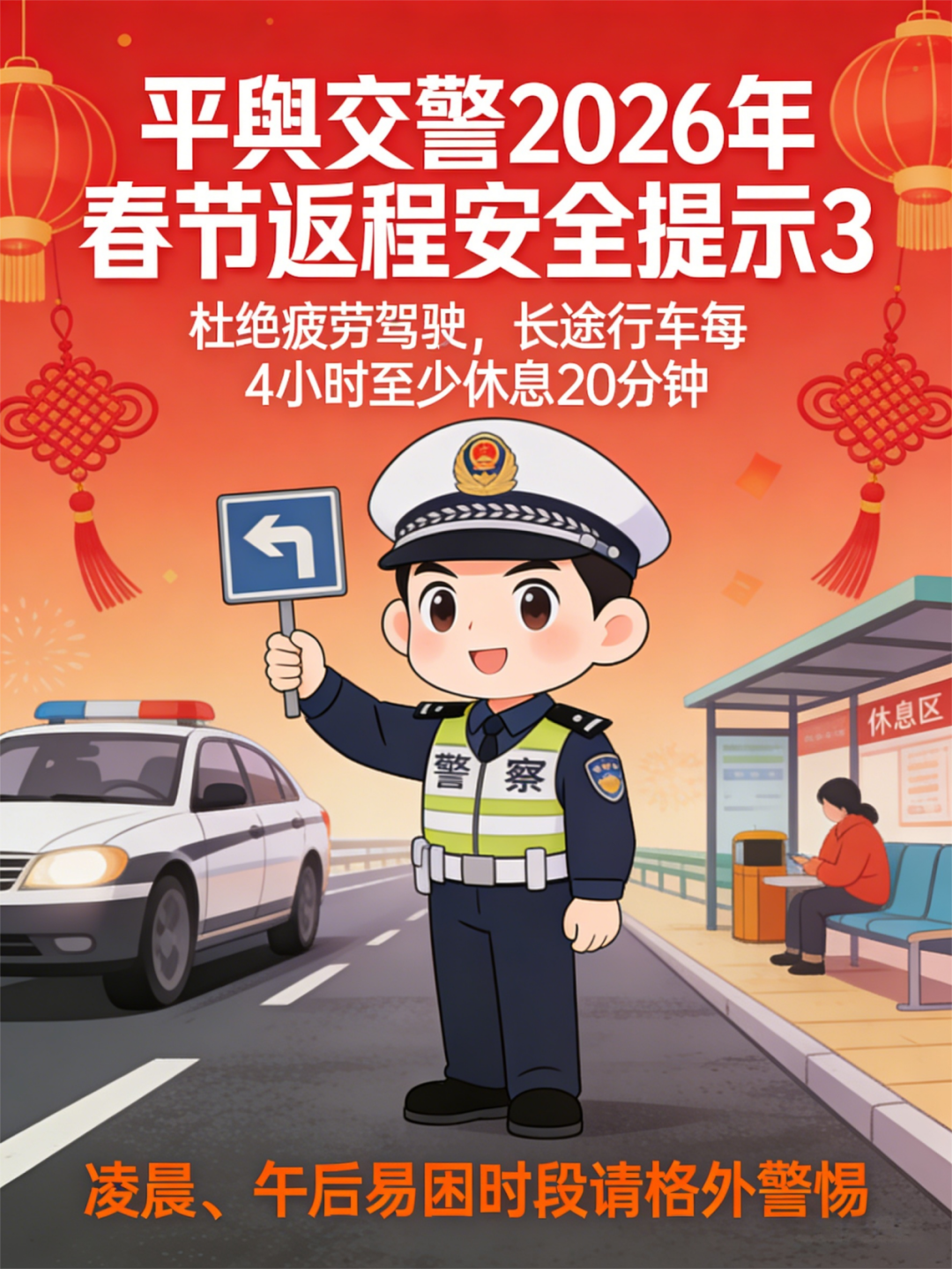 平輿交警發(fā)布春節(jié)返程交通安全提示